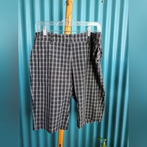 Sleek Black and Gray Flat Front Shorts for Casual Comfort